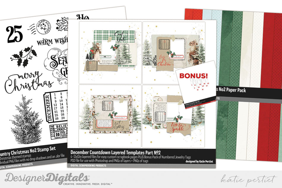 Rustic Christmas Scrapbook Bundle - Katie Pertiet Designs